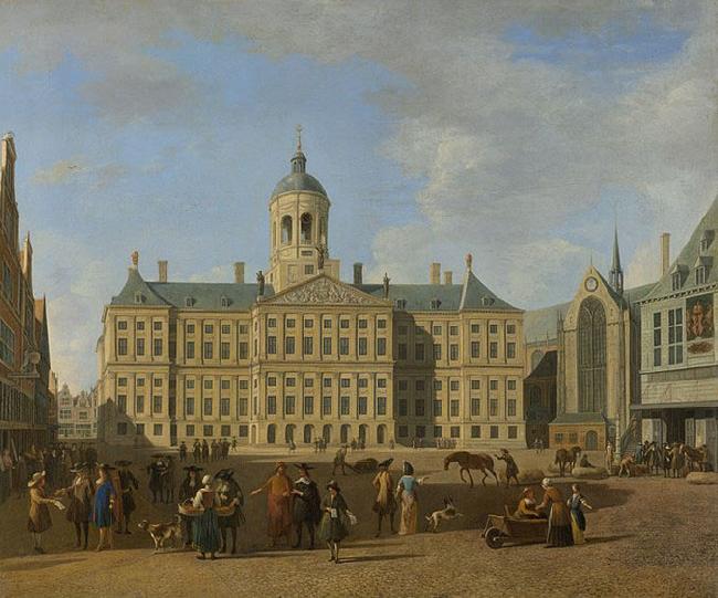 BERCKHEYDE, Gerrit Adriaensz. The town hall on the Dam, Amsterdam Sweden oil painting art